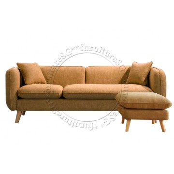 Tiara Fabric Sofa with Foot Stool (Brown)